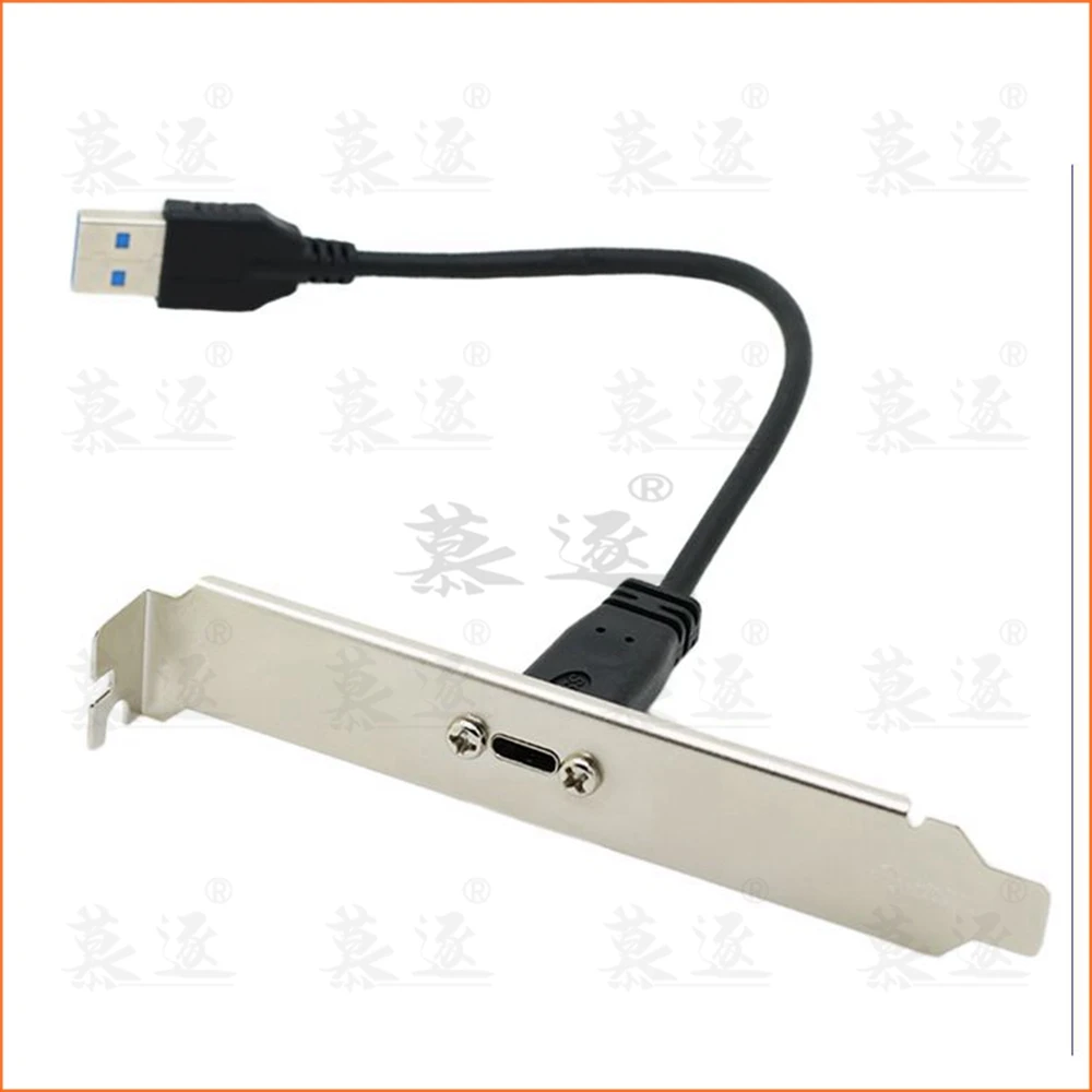 0,2 M USB 3.0 A Stecker auf USB 3,1 Typ-C typ c USB-C Weibliche HDD lade daten verbindung kabel 20cm mit Panel Mount Schraube Lo Изображение 1