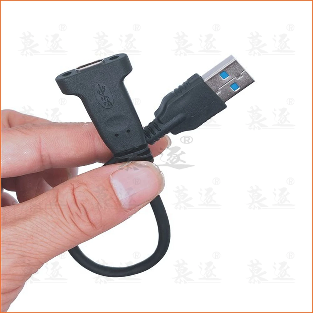 0,2 M USB 3.0 A Stecker auf USB 3,1 Typ-C typ c USB-C Weibliche HDD lade daten verbindung kabel 20cm mit Panel Mount Schraube Lo Изображение 2