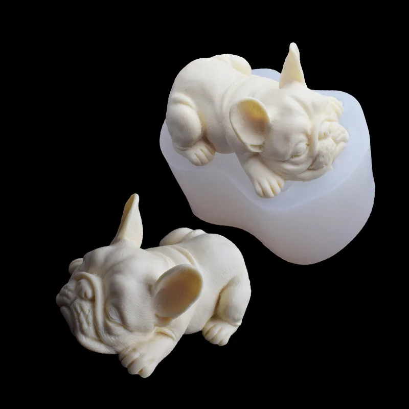 3D Сладък Сладък Куче Муссовый Торта Мухъл Булдог Сладолед Силиконови Форми За Печене Gumpaste Инструменти Десертни Форми За Украса на Тортата Изображение 1