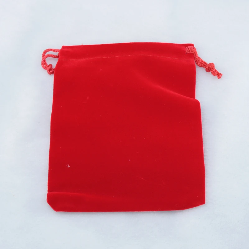 7x9 cm 100 бр./лот, Червени Кадифени Торбички, Малка Сватба Подарък чанта от съвсем малък, Талисмани, Опаковане на Бижута, Сладки Бижута, Чанти Изображение 3