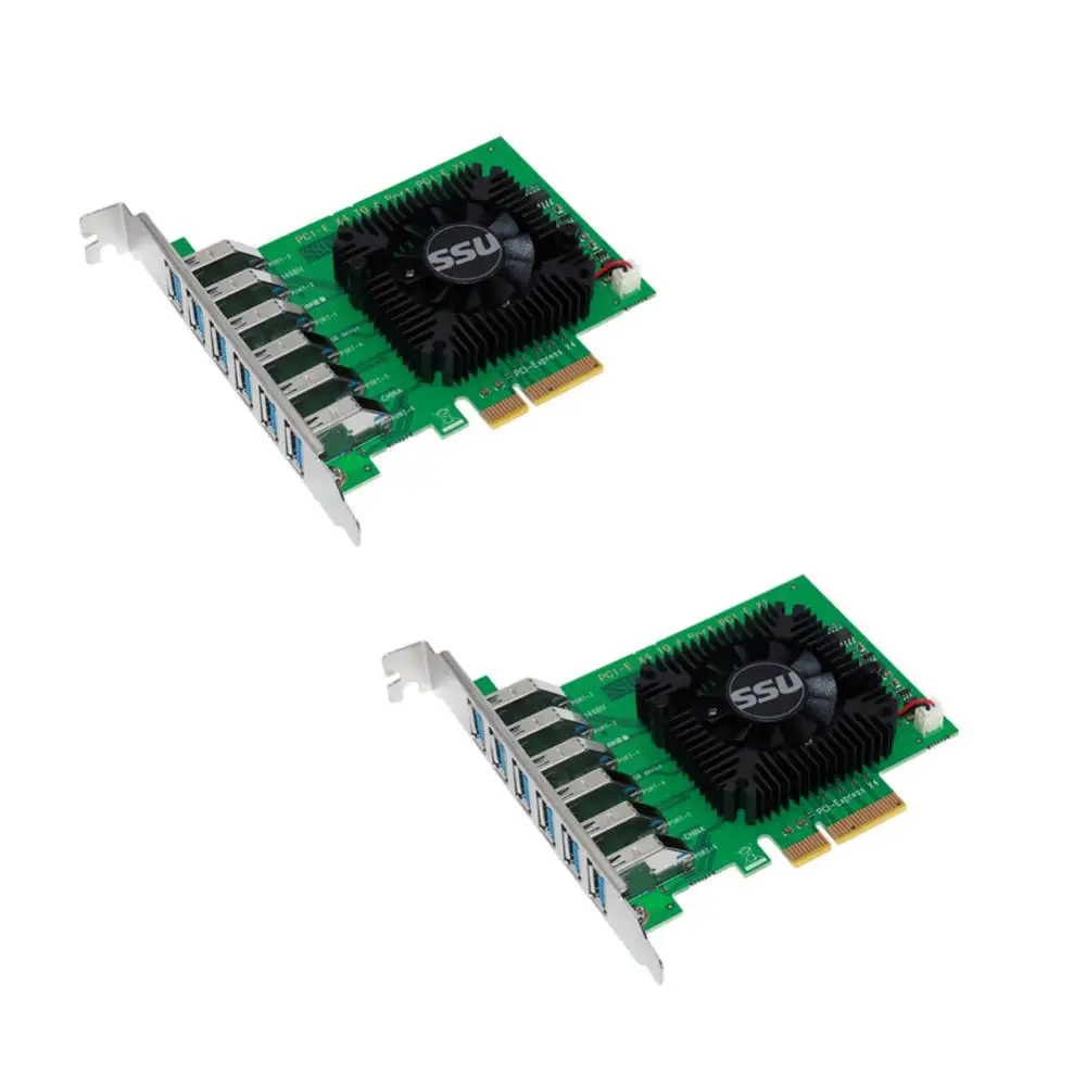 PCIE от 1 до 6 PCI Express X4 Множител 20 gbps Странично Card Адаптер PCI-E от 4X до 16X USB3.0 Странично Удължител За Майнинга Изображение 5