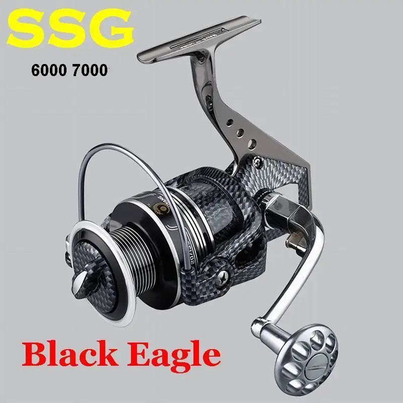 SSG5000 SSG6000 SSG7000 Black Eagle Морската Риболовна макара от Въглеродна стомана с подшипником 4,7: 1, 405-415 г Изображение 0