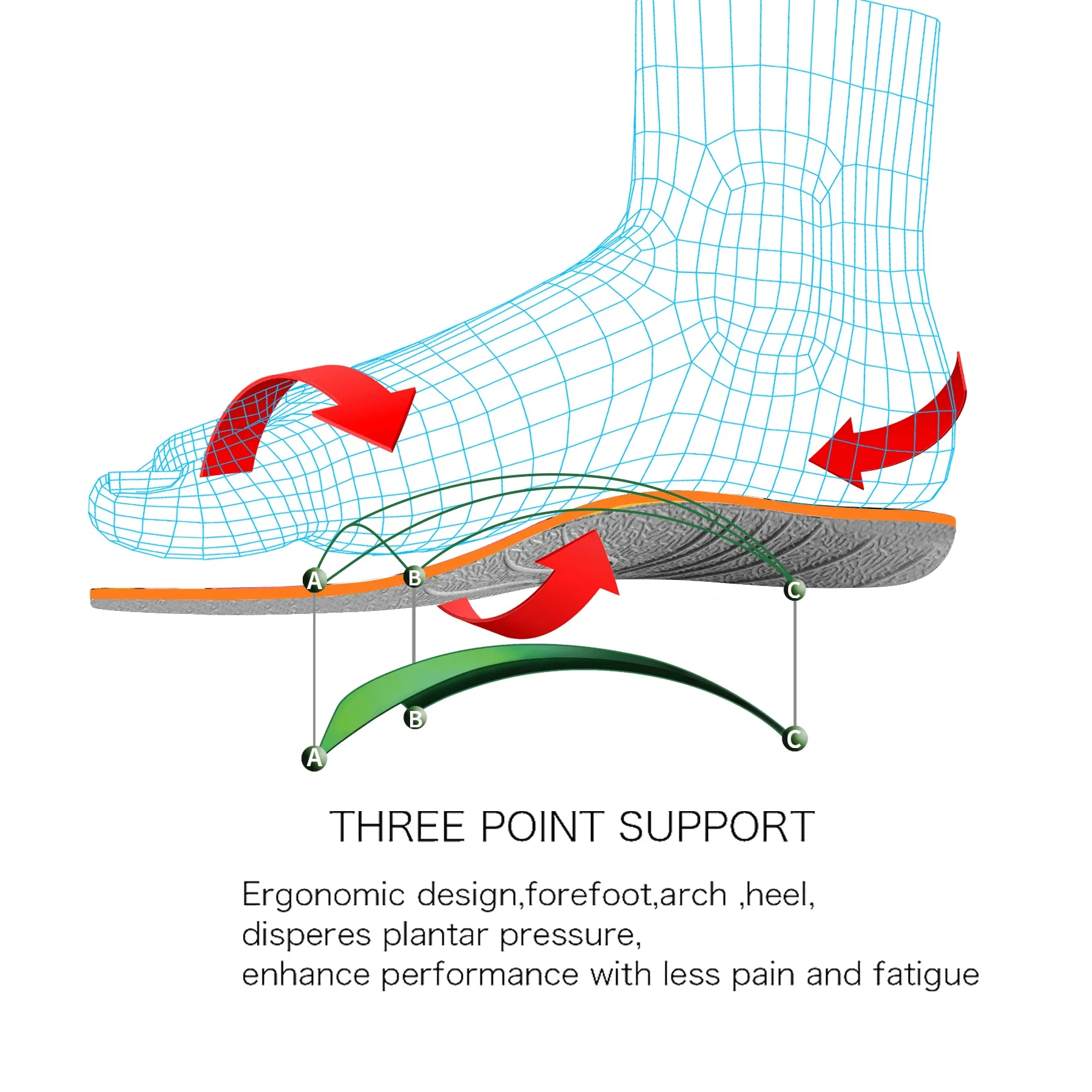Амортизирующая Стелка Arch Support Outdoor Climbing EVA Спортна Стелка Джентльменская Обувки Изображение 4