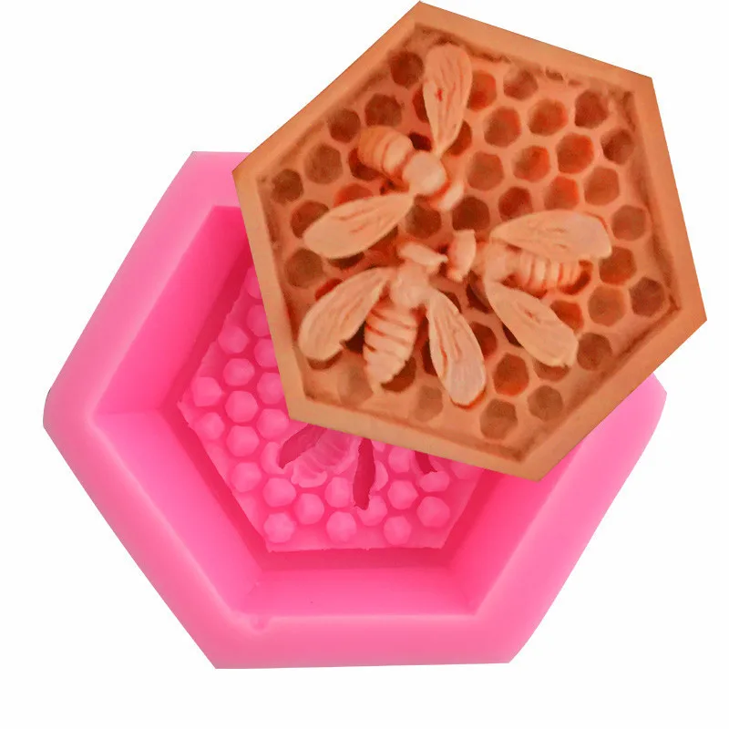 Пчелни Пити Занаят, Изкуство Силиконова Форма За Сапун Занаятчийски Форми на DIY Пчелиное Гнездо Занаят Сапун Форма за Торта с Шоколад Восъчна Свещ Силиконова Форма Изображение 0