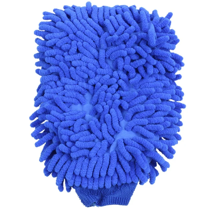 Ръкавица за миене и восък от шенилна от микрофибър 4X Super Premium Absorbent, ръкавици с един пръст за автомивка (син) Изображение 1