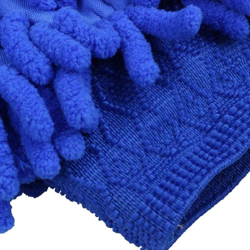 Ръкавица за миене и восък от шенилна от микрофибър 4X Super Premium Absorbent, ръкавици с един пръст за автомивка (син) Изображение 5