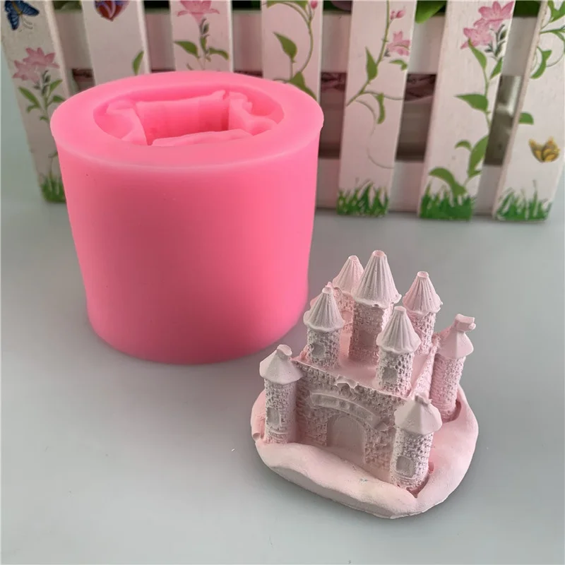 Сапун за ръчно изработени свещи от епоксидна смола Гипс Къща декорация на Торта мухъл силикон празни приказки замък 3D Хандмаде  Изображение 0