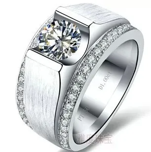 Безплатна доставка пръстени от сребро SONA с тегло 1 карат се за мъж Годеж и Сватба
