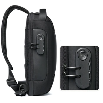 Мъжки Водоустойчив USB Оксфорд Чанта През Рамо, анти-кражба на Чанта-Прашка, богат на функции Кратката Пътна Чанта-Месинджър, Нагрудная Чанта За Мъже