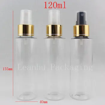 120 мл Прозрачна пластмасова бутилка с плосък рамо, 120 мл Тонер / Вода за бутилиране, празен козметични контейнер (40 бр./лот)