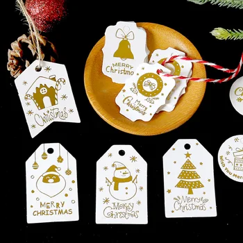 50 набор от крафт-хартия, подарък издател на Коледа тагове ръчно изработени бижута, амулети етикет САМ храни етикети, сватбени сувенири подарък декорация етикет