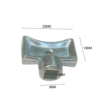 Ключа на Изпускателния Клапан Ключ 2 елемента 5 × 5 mm Небьющийся Материал Сребърен Квадратен Конектор За Стандартни Отоплителни Клапани Практичен