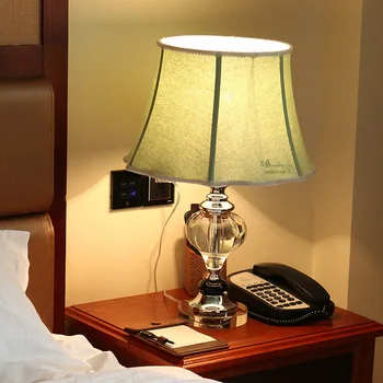 Модерна Кристален Лампа осветление за нощна лампа за спалня луксозна модерна кристален настолна лампа Abajur нощна хотелската настолна лампа k9 Luxury