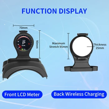 LCD Дисплей на Автомобила Метър Дисплей Head Up Информация Пробег Скорост на Отваряне QI Стандарт за Безжична 1 Бр. За Tesla, Модел 3