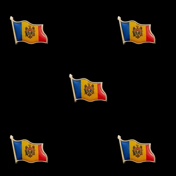 5ШТ Република Молдова Истинския Патриотизъм Националната Жени На Ревера Брошка С Флага на Молдова Жени В Яката