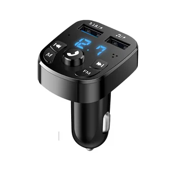 Автомобилен Bluetooth Аудио MP3 Плейър с FM-Предавател на Радио Безжични Хендсфри Музикален Приемник Двоен Интерфейс USB Бързо Зарядно Устройство Адаптер