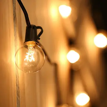25 ФУТА Струнни Светлини Глобус Открит Градина Венец Страхотна Лампа G40 се Захранва От Мрежата на ЕС Uk Щепсел