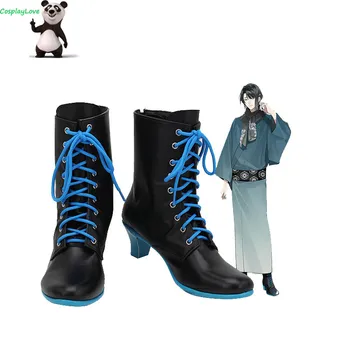 CosplayLove Touken Ranbu Matsui Gou/ Черни Обувки, Дълги Ботуши За Cosplay; Кожени Обувки Ръчна Изработка По Поръчка За Момичета И Момчета