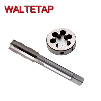 WALTETAP 1 комплект HSS Метричен ръчно метчик и кръгла матрицата M17 X0,5x0,75x1x1,25x1,5x2 Има метчики с фина дърворезба Резбонарезни печати
