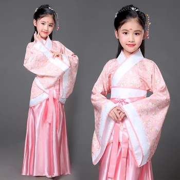 Детски костюм Hanfu в нов стил, костюм Тан, костюм за момичета, Костюм за изяви, Древна принцеса, Царски Костюм Guzheng Hanfu