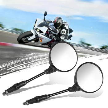 2 елемента от 10 мм Огледало за Обратно виждане мотоциклет Странични Огледала по Поръчка Черни Гъвкави Сгъваеми Огледала Мотоциклетни