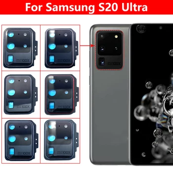 100% Оригинал За Samsung Galaxy S20 Ultra S20 Plus S20 FE Задната Камера със Стъклен Капак на Обектива с Рамка Притежателя на Резервни Части