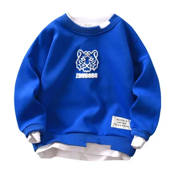Пуловер за момчета, детски дрехи, пролет-есен 2022, детска фалшива долната риза с дълги ръкави от две части, детски свободен топ