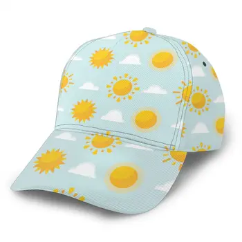 Скъпа Бейзболна Шапка с изображение на Слънце и Облаци, дамски мъжка бейзболна шапка, Класическа и Стилна шапка, Ежедневни Спортни Градинска шапка