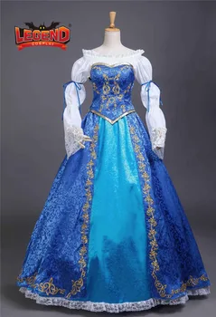 принцеса Русалка за възрастни луксозно облечи Принцесата русалка синя рокля Рокля стоп-моушън версия за възрастни Cosplay Костюм по поръчка