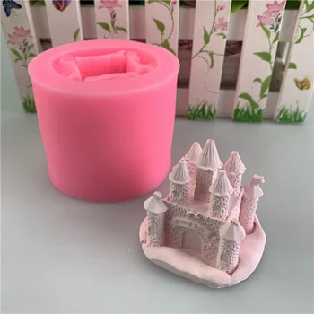Сапун за ръчно изработени свещи от епоксидна смола Гипс Къща декорация на Торта мухъл силикон празни приказки замък 3D Хандмаде 