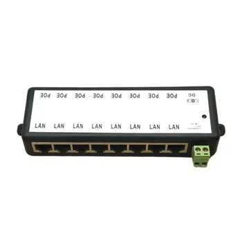 Нов 8 Порта POE POE Инжектор Сплитер за Мрежата POE за наблюдение Камера Захранване по Ethernet IEEE802.3af