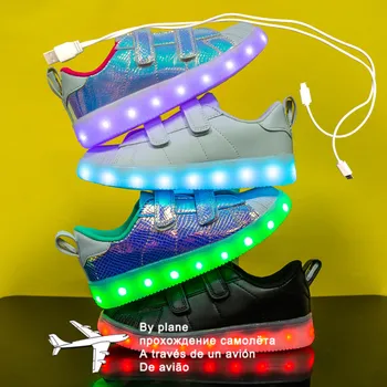 2021 Нови Детски USB Светещи Маратонки, Светещ Детски обувки с led подсветка, Пантофи за момичета, Красовки с подсветка, Обувки За Момчета