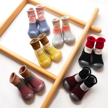 детски чорапи, обувки за зимата памучни дебели чорапи и обувки за 0-3 години