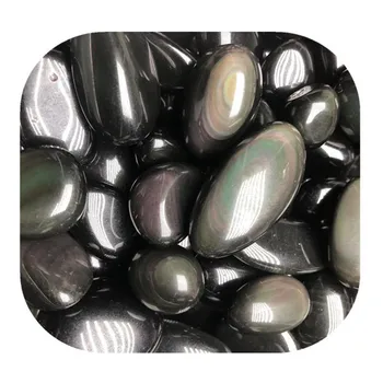 Нови постъпления 25-30 мм лечебни кристали скъпоценен камък естествен дъгата на очите обсидиан камък за продажба
