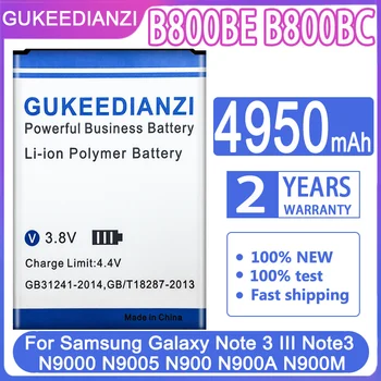 GUKEEDIANZI Батерия B800BE B800BC 4950 mah за Samsung Galaxy Note 3 III Note3 N9000 N9005 N900 N900A N900M Батерия за Мобилен телефон
