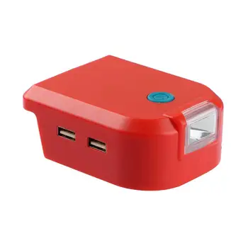 Адаптер Батерия за Преносим Висока Яркост Огнеупорна Двойно USB Адаптер за Зарядно Устройство с Led Подсветка за Makita