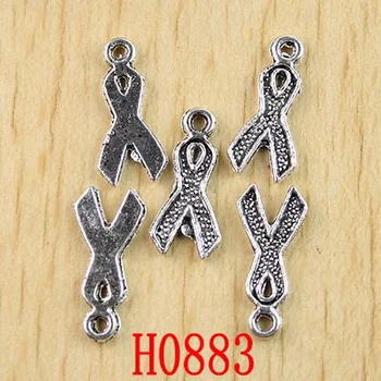 60шт Тибетски сребърни ленти за осъзнаване на рак на окачването h0883