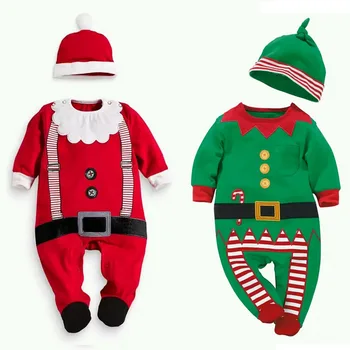 Коледна Коледна Детски Дрехи Костюм на Дядо Коледа за Малките Момчета И Момичета Сиамски Трикотаж на Маг Елф Коледни Подаръци Гащеризон