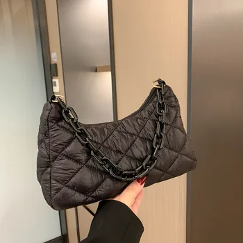 луксозна дизайнерска чанта дамска чанта 2023 нова мода памучен верига ромбическая чанта на рамото чанта за подмишниците чанта-месинджър