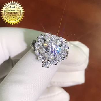 100% днешно пръстен от 18-каратово злато с диамант от муассанита 2 карата D цвят VVS M-013