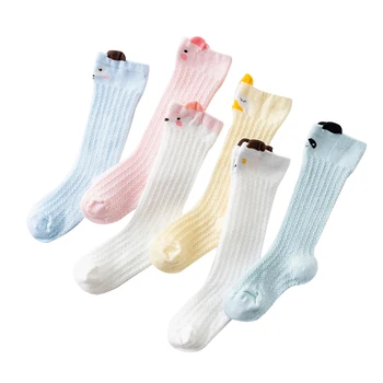 Летни Детски Чорапогащи до Коляното, Мрежести Памучни Чорапи за Деца, Дишащи Сладки Чорапи за Малки Момичета 0-24 месеца