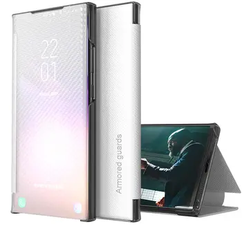 Калъф За Samsung Galaxy S8 Plus Огледално Прозрачни Флип-Надолу Капака На Смарт Поставка Устойчив На Удари Пълен Защитен Калъф За Galaxy S8 Plus