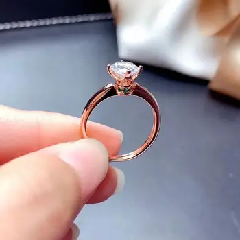 Ново хрупкави муассанитовое пръстен за жени, бижута годежен пръстен за сватба, сребърен пръстен, проба 925, подарък за рожден ден
