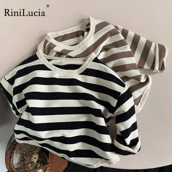 RiniLucia/ Нова Памучен Есенна Дрехи за малките момичета, Тениски, Пролетно Тениска с Кръгло деколте за Деца, тениски с дълъг ръкав, Потници за малки момичета