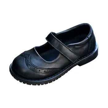 Пролетната училищна високо качество на обувките за момичета, детски ежедневни обувки от мека естествена кожа, Дишаща детски обувки Принцеса от телешка кожа, 28