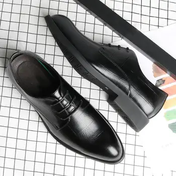 Кожени обувки с дантела, Официални Ежедневни Обувки с ниски берцем, Модерен британски Младежки Мъжки Пролетни 2022, Новост