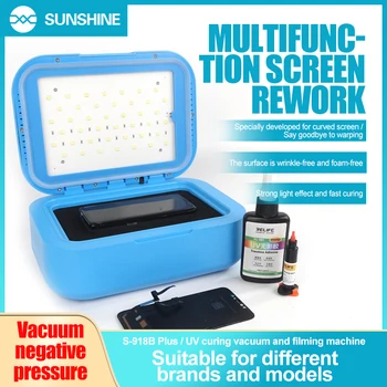 SUNSHINE ' S-918B Плюс UV-Втвърдяване на един вакуум Ламиниране за Директно Изогнутого на Екрана на Мобилен Телефон Зелено Масло Бързото Втвърдяване на ЗЗД Филмова Машина