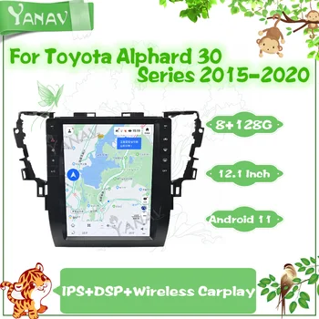 Android Автомобил, GPS Навигация За Toyota Alphard 30 Серия 2015-2020 Радиото в автомобила Tesla Стил Carplay Стерео 4G LTE