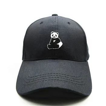 бейзболна шапка с бродерия на панда, памучен бейзболна шапка, шапка в стил хип-хоп, Регулируеми Шапки за деца, мъже, жени, 90