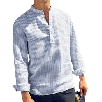 Лятна мъжка Риза с Дълъг ръкав Размер Плюс 5XL, Мъжки Ризи, Шарени Пуловери, Ризи, Мъжки Градинска Облекло в Европейския и американския стил, B480